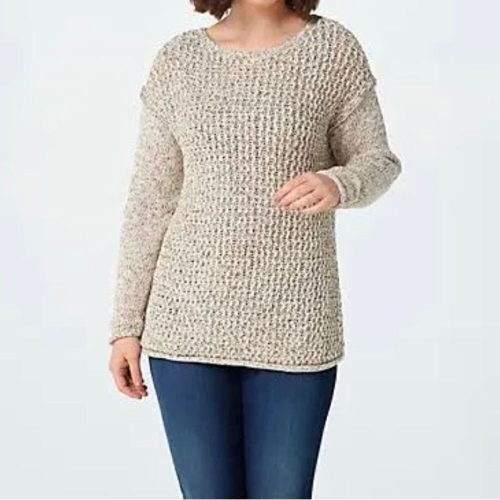 Denim & Co. Naturals Boatneck Long Sleeve Sweater